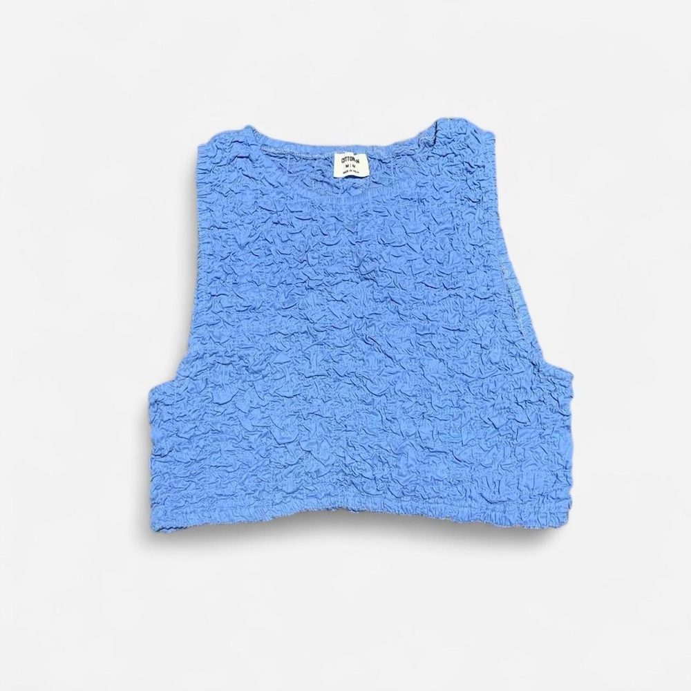 Light blue Popcorn/Bubble Tank Top